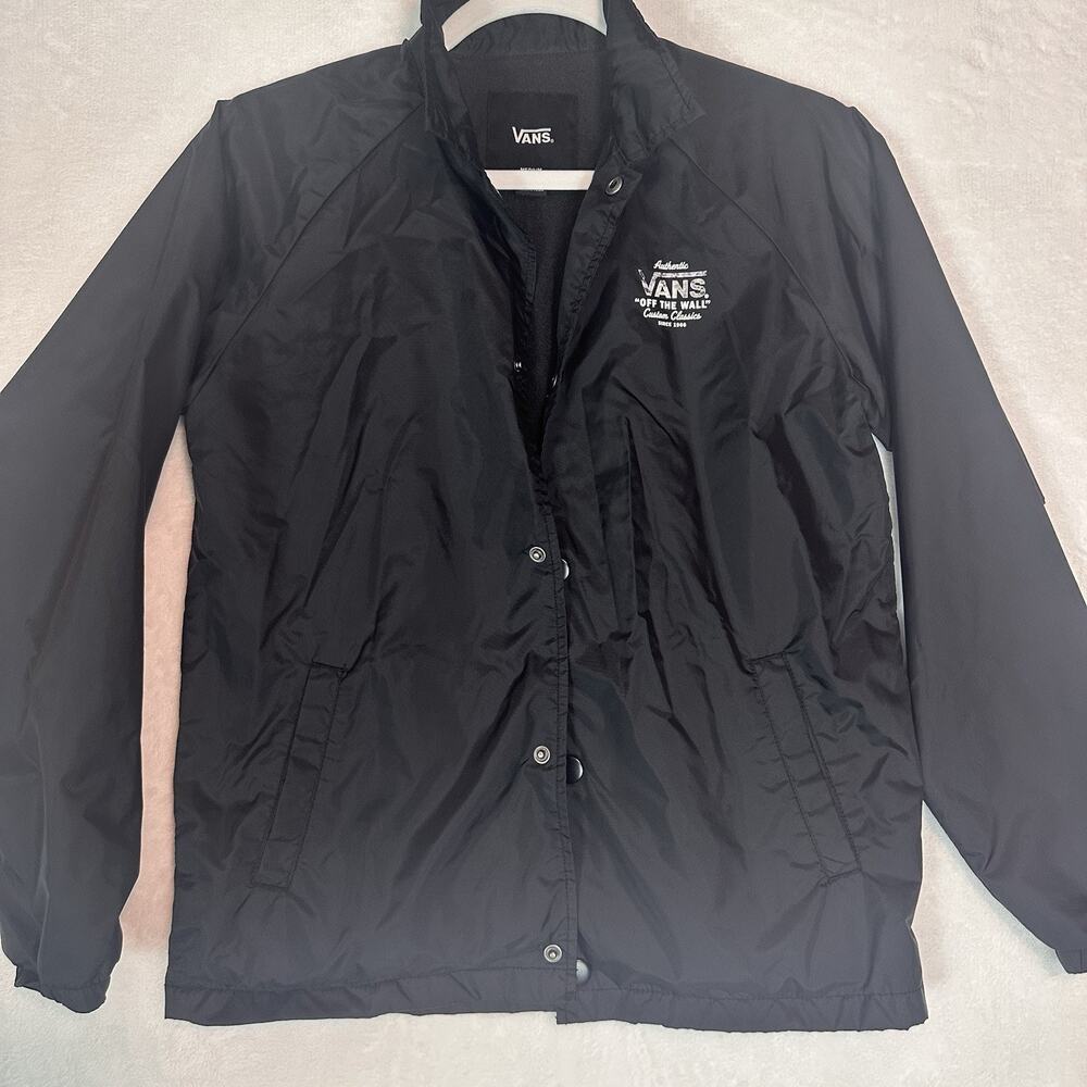 Vans Boys Youth M Torrey II Black Coach Jacket Soft Lining Skate Streetwear
